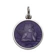 Sterling Silver Enamel Cherub Round Medal Hot on Sale