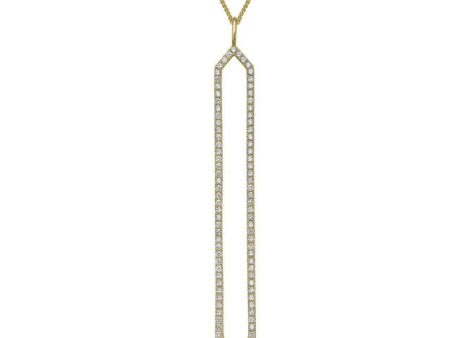 14k Yellow Gold 0.82Ct Diamond Drop Pendant Sale