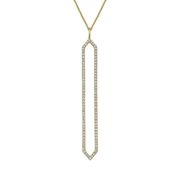 14k Yellow Gold 0.82Ct Diamond Drop Pendant Sale