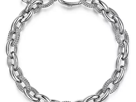 Sterling Silver Bujukan Link Chain Tennis Bracelet 7.5 Inch Long Discount