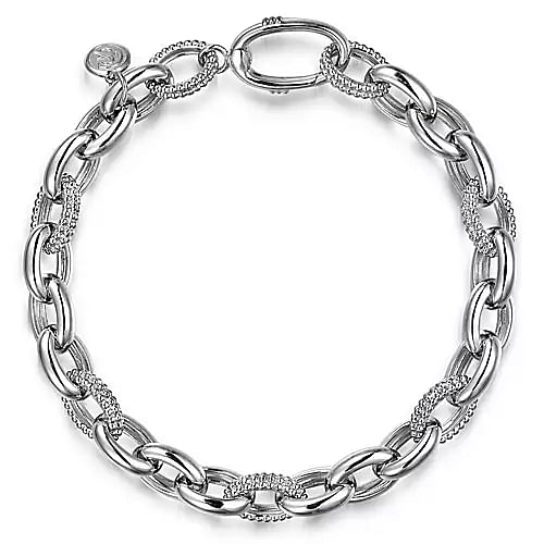 Sterling Silver Bujukan Link Chain Tennis Bracelet 7.5 Inch Long Discount