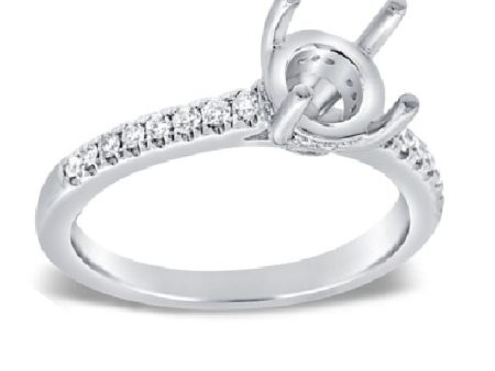 14k White Gold 0.24 Carat Diamond Semi Mount Cheap