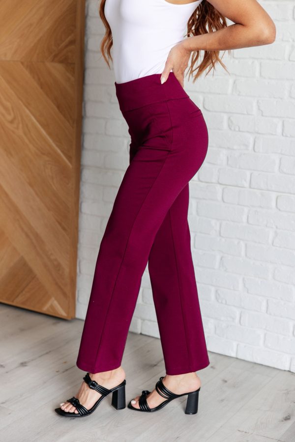 Magic Straight Pants in Wine Online Sale