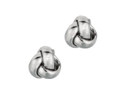 14K Gold Mini Classic Polished Love Knot Stud Earring, Available in White and Yellow Gold Supply