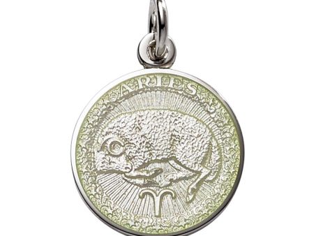 Sterling Silver Enamel Aries medal 3 4 -19mm-nickel size For Discount