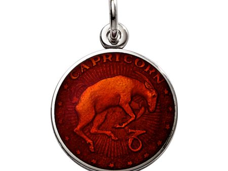 Sterling Silver Enamel Capricorn medal 3 4 -19mm-nickel size Online Sale