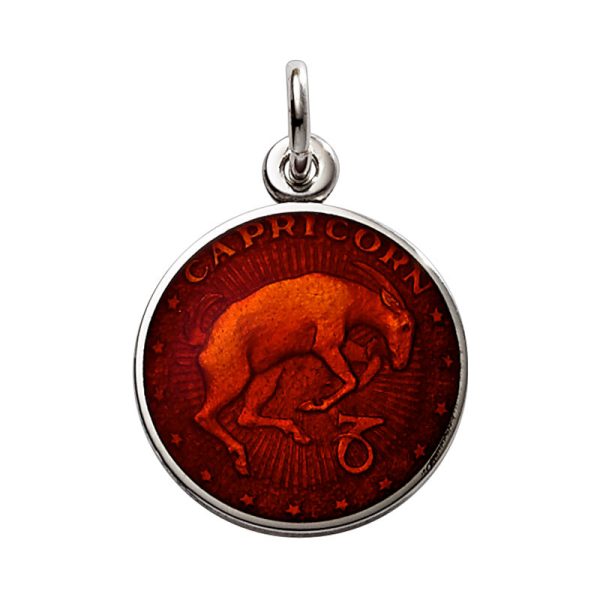 Sterling Silver Enamel Capricorn medal 3 4 -19mm-nickel size Online Sale