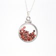 Garnet Shaker Locket - Handcrafted Sterling Silver Genuine Gems Clear Pendant - New 2.5 CTW Red Round Gemstones January Birthstone Jewelry For Discount