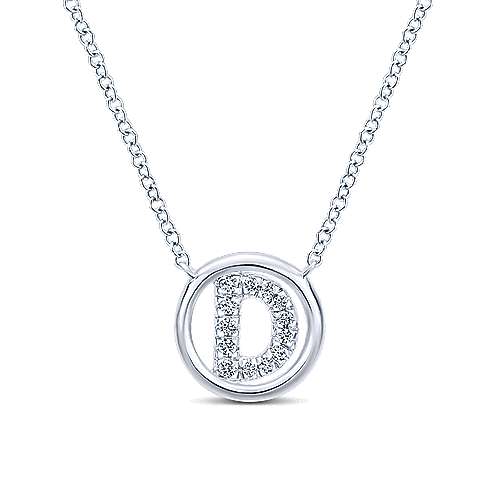 Gabriel 14k 0.07 Carat Diamond Initial Pendant, Available in White, Rose and Yellow Gold Sale