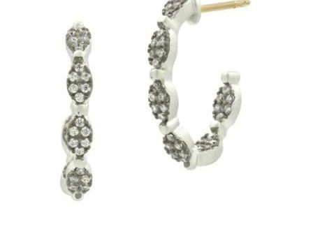 Freida Rothman Sterling Silver Pave Hoop Earring with 14k Post Online