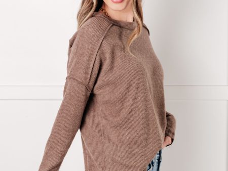 Basic Necessity Ribbed Top in Mocha For Discount