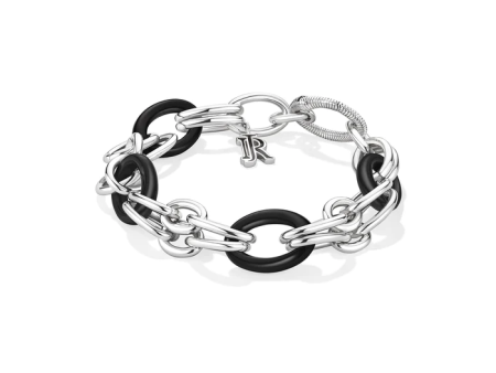 Judith Ripka Eternity Signature Double Link Bracelet with Black Onyx For Sale