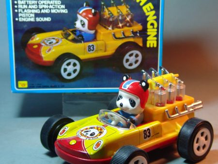 Vintage Chinese Battery Operated Panda In Racing Car Cheap