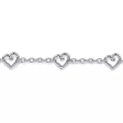 Gabriel Sterling Silver Heart Station Bracelet 7 Inch Online Hot Sale