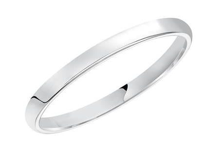 14k White Gold 2mm wide Plain Band, size 13 Online