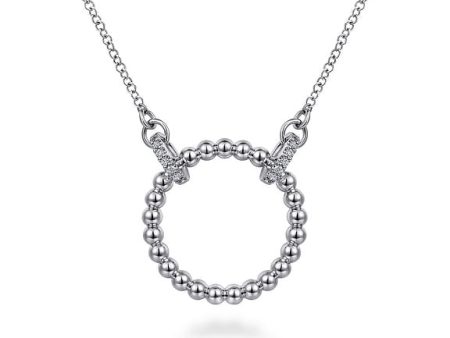 Gabriel Sterling Silver Bujukan 0.06Ct White Sapphire Open Circle Pendant Necklace Hot on Sale