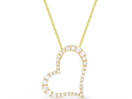 14k Gold 0.23Ct Diamond Heart Pendant with 34 Diamonds, available in White and Yellow Gold Online now