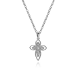 Gabriel Sterling Silver 0.03 Carat Diamond Cross Pendant Online now