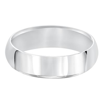 14k White Gold 4mm Wide Plain Band, size 8.0 Online now