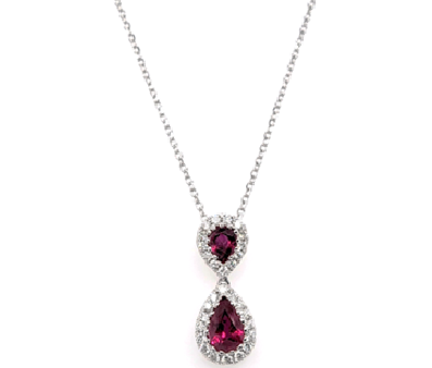 18k White Gold 0.67Ct Ruby, 0.16Ct Diamond Pendant Hot on Sale