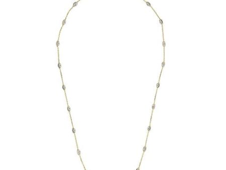 Sterling Silver Rhodium Plated and Gold Plated Beaded Necklace 18 Inch Long Hot on Sale