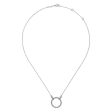 Gabriel Sterling Silver Bujukan 0.06Ct White Sapphire Open Circle Pendant Necklace Hot on Sale