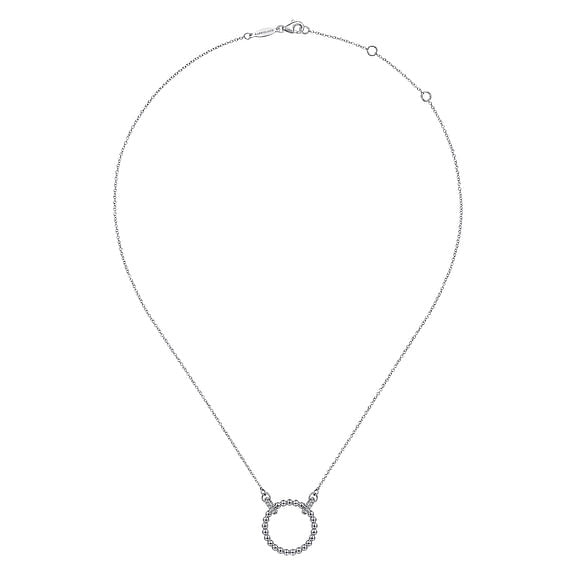 Gabriel Sterling Silver Bujukan 0.06Ct White Sapphire Open Circle Pendant Necklace Hot on Sale