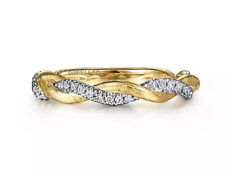 Gabriel 14k Gold 0.20 Ct Diamond Twist Band, Available in White and Yellow Gold Online now