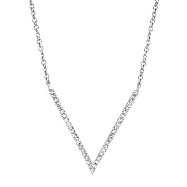 14K Gold 0.12Ct Diamond V Necklace, Available in White, Rose and Yellow Gold Fashion