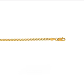 14K Yellow Gold 2.2mm Gourmette Chain with Lobster Lock 18 Inch For Cheap