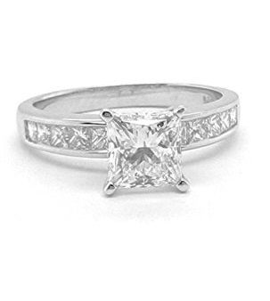 14k White Gold Ctr 1.05 Ct VS2 F GIA, Mounting 0.42 Ct Diamond Ring. Online now