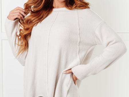 Cozy Day Brushed Hacci Sweater in Sand Beige Hot on Sale