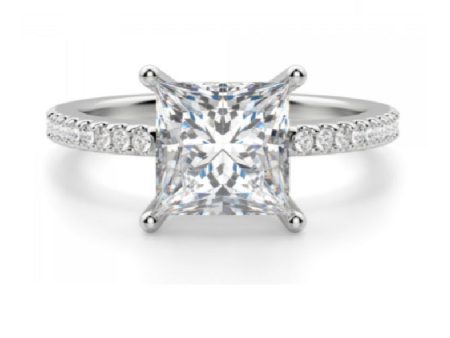 14k White Gold Ctr 1.10 SI2 F GIA, Mounting 0.15 Ct Diamond with Hidden Halo Ring Fashion