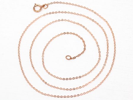 14k Rose Gold Filled Chain - 20 Inch 14 20 GF Necklace - 1.2 mm Flat Dainty Cable Chain Spring Ring Clasp - Pink GF 20  New Jewelry Supply For Discount