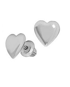 14k White Gold Heart Earrings Fashion