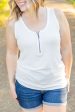 Mila Zipper Tank - Ivory Supply