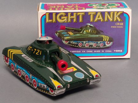 Vintage Tin Friction Chinese Red Army Tank For Cheap