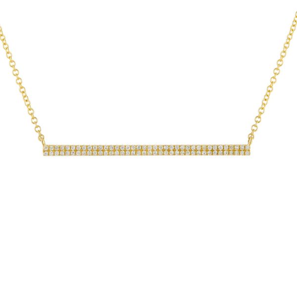 14k 0.18 Carat Diamond Bar Necklace, Available in White, Rose and Yellow Gold Sale