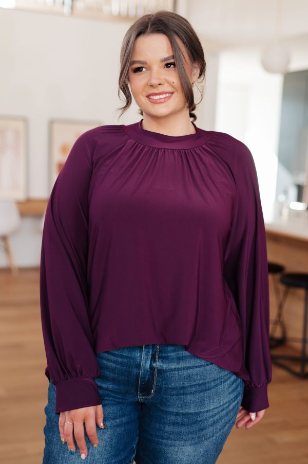 Closing Time Mock Neck Blouse Discount