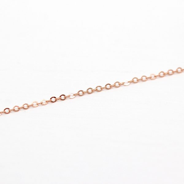 14k Rose Gold Filled Chain - 20 Inch 14 20 GF Necklace - 1.2 mm Flat Dainty Cable Chain Spring Ring Clasp - Pink GF 20  New Jewelry Supply For Discount