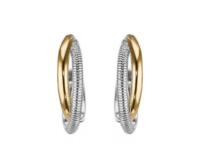 Judith Ripka Sterling Silver 18k Gold Eternity Hoop Earrings Sale