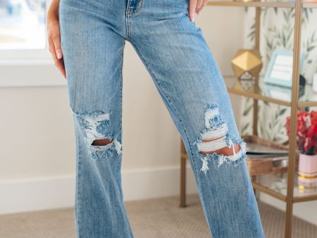 Rose High Rise 90 s Straight Jeans in Light Wash - Judy Blue For Discount