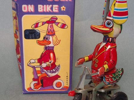 Vintage China Duck on Trike Wind Up For Sale