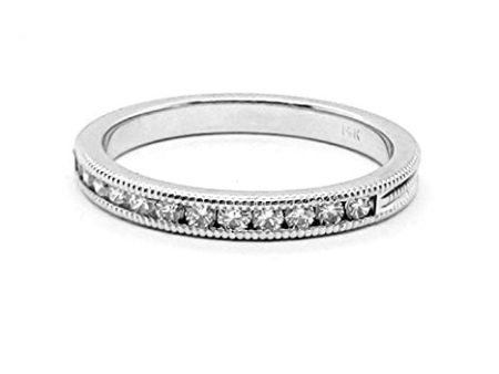 14k White Gold 0.24 Ct Diamond Band on Sale