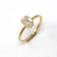 1.15 ct Emerald Cut Diamond Engagement Ring - 18k Yellow Gold Bezel Set Vintage Recycled Gem - Size 6 1 4 Fine Bridal Classic Jewelry For Discount