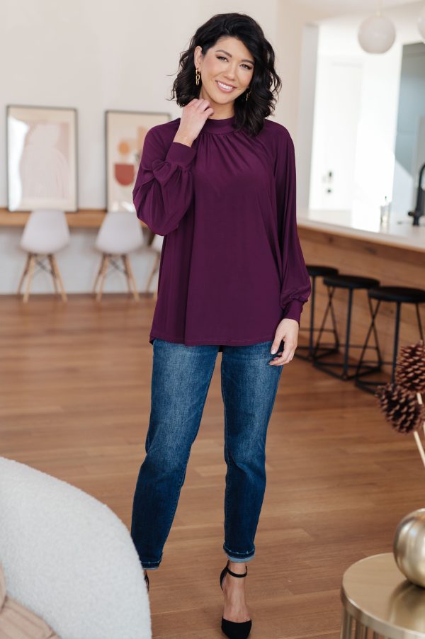 Closing Time Mock Neck Blouse Discount