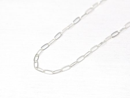 18 Inch Paperclip Chain - Sterling Silver Drawn Flat Cable Bright Finish Necklace - 2 mm Spring Ring Clasp Layer Fashion Accessory Jewelry Online Hot Sale