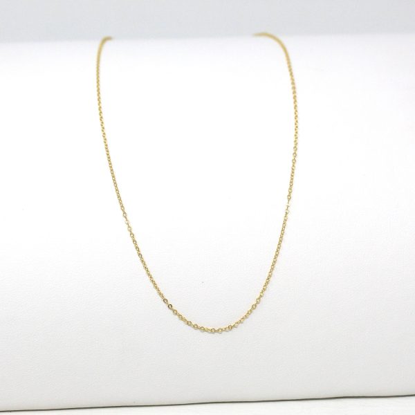 10k Yellow Gold Chain - Adjustable 18 to 17 to 16 Inch 1.3 mm Double Extendable Piatto Necklace - Polished Cable Link Fine Jewelry Supply Online now