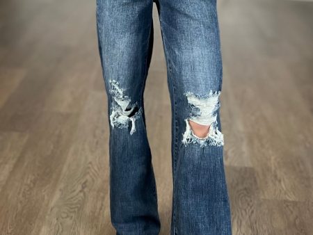 Rose High Rise 90 s Straight Jeans in Dark Wash - Judy Blue Fashion