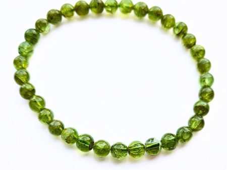 Peridot runda 6 mm pärlor armband Fashion